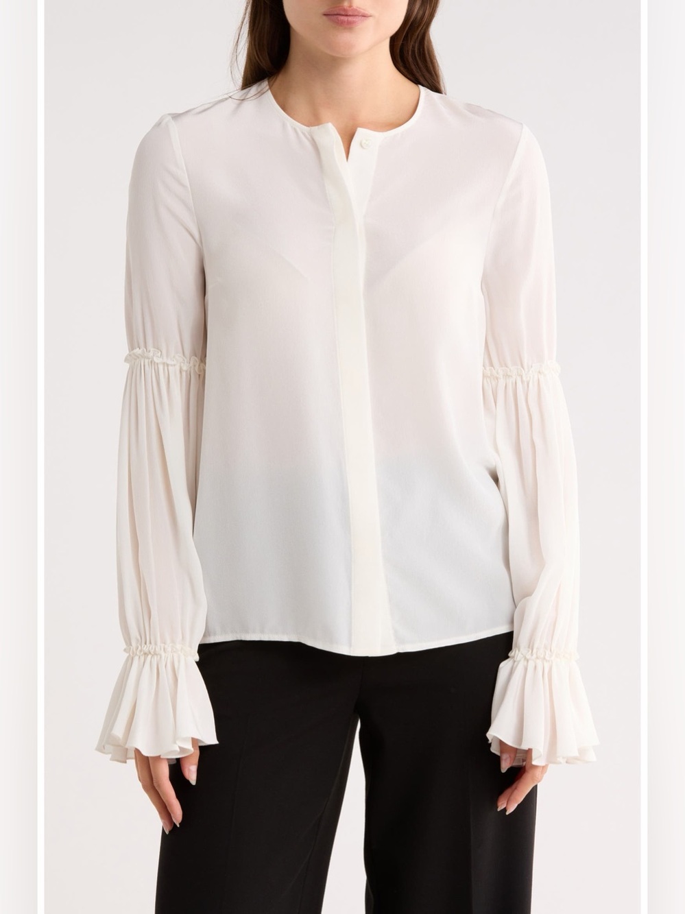 Longchamp Long Sleeve Silk Shirt 38